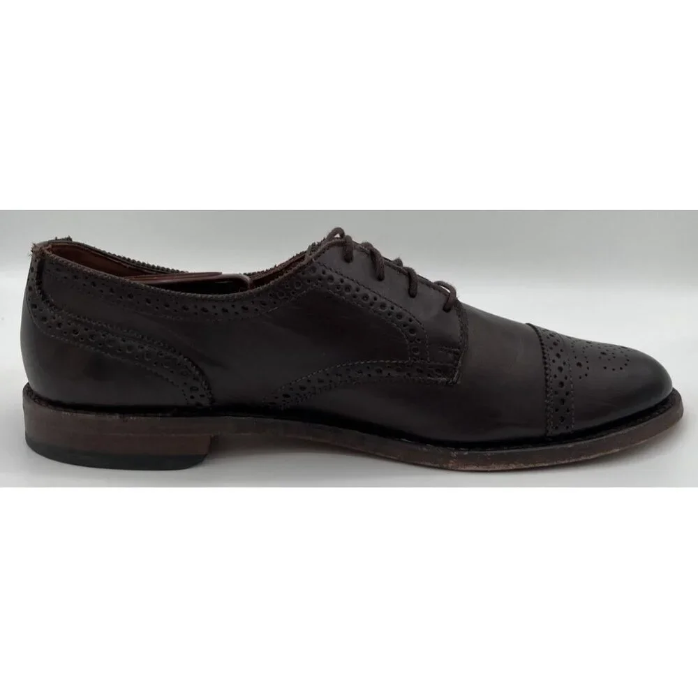 Allen Edmonds Lexington Oxford Brogue Cap-Toe Shoes Leather Dark Brown 10.5D